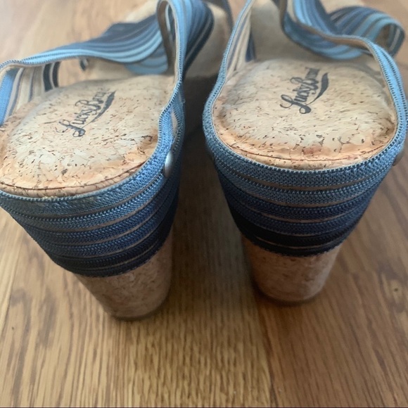 Lucky Brand Miller 2 Open Toe Canvas Wedge - Picture 7 of 9